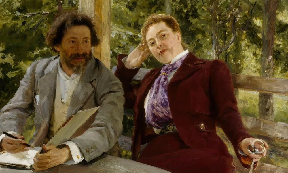 Double portrait de Natalia Nordmann et Ilya Repin - Ilya Repin image 1 copie peinte à la main à l’huile