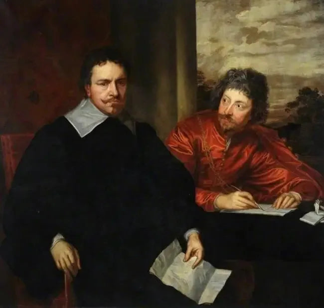 Doppelporträt von Thomas Wentworth, 1. Earl of Strafford (1593-1641) mit seinem Sekretär Sir Philip Mainwaring (1589-1661) - Antoine van Dyck