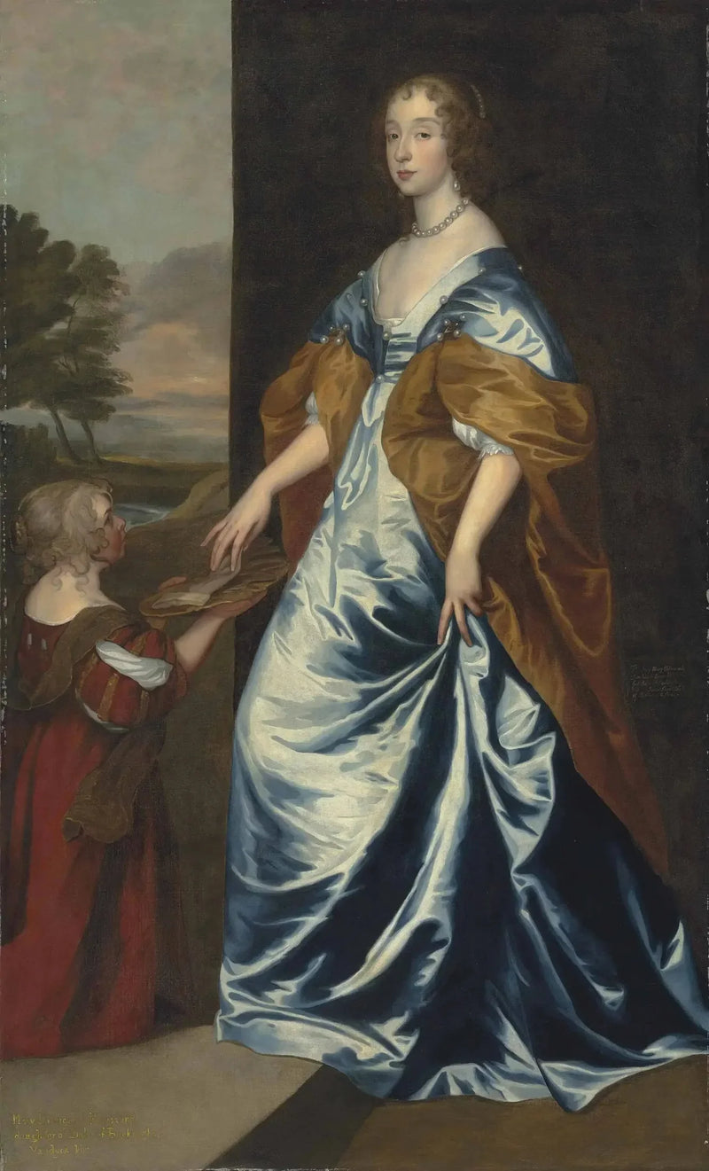 Herzogin von Lennox und Richmond (1622-1685) mit ihrer Kammerzofe, der Zwergin, Anne Shepherd - Antoine van Dyck