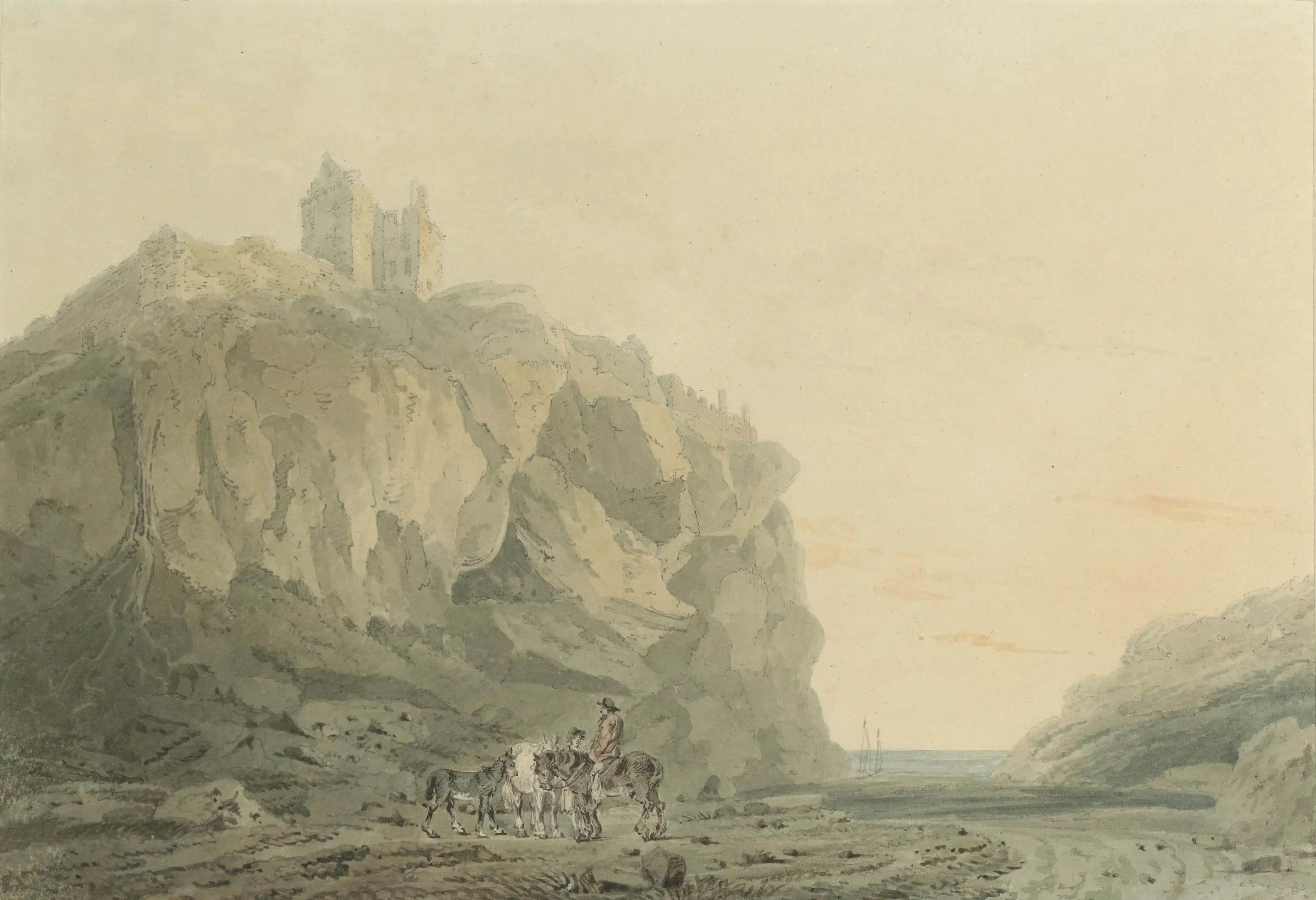 Dunotter Castle, Kincardineshire - J. M. W. Turner image 1 copie de tableau peinte à la main