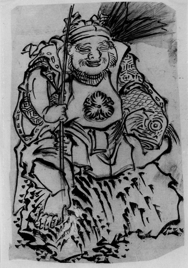 Ebisu (Gott des Glücks, Beschützer der Händler) - Hokusai
