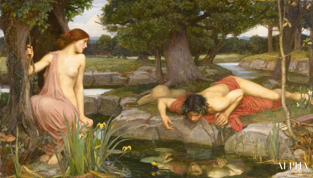 Écho et Narcisse - John William Waterhouse Reproductions de tableaux à la peinture à l’huile