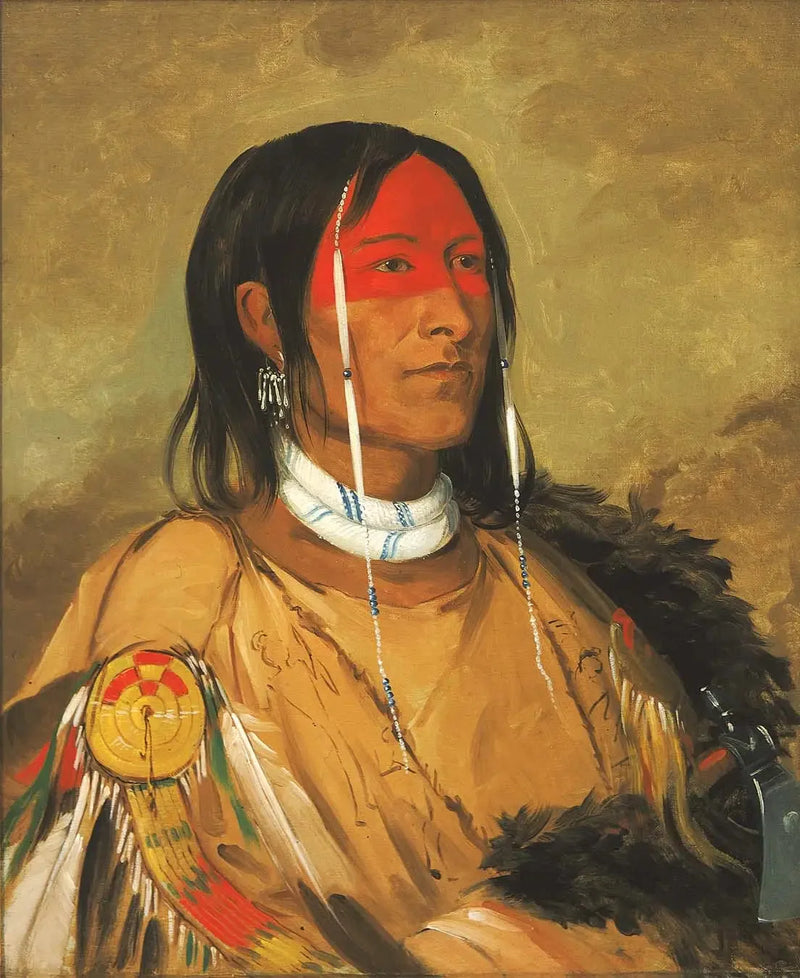 Eeh-tow-wées-ka-zeit, Derjenige, der die Augen hinter sich hat (auch bekannt als Gebrochener Arm), ein mutiger herausragender - George Catlin