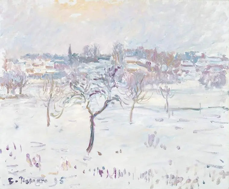Effet de neige à Éragny, avec un pommier - Camille Pissarro image 1 copie de tableau peinte à la main