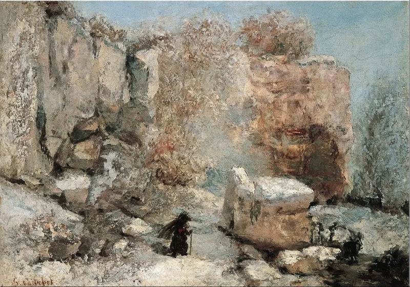 Schneeeffekt in einem Steinbruch - Gustave Courbet