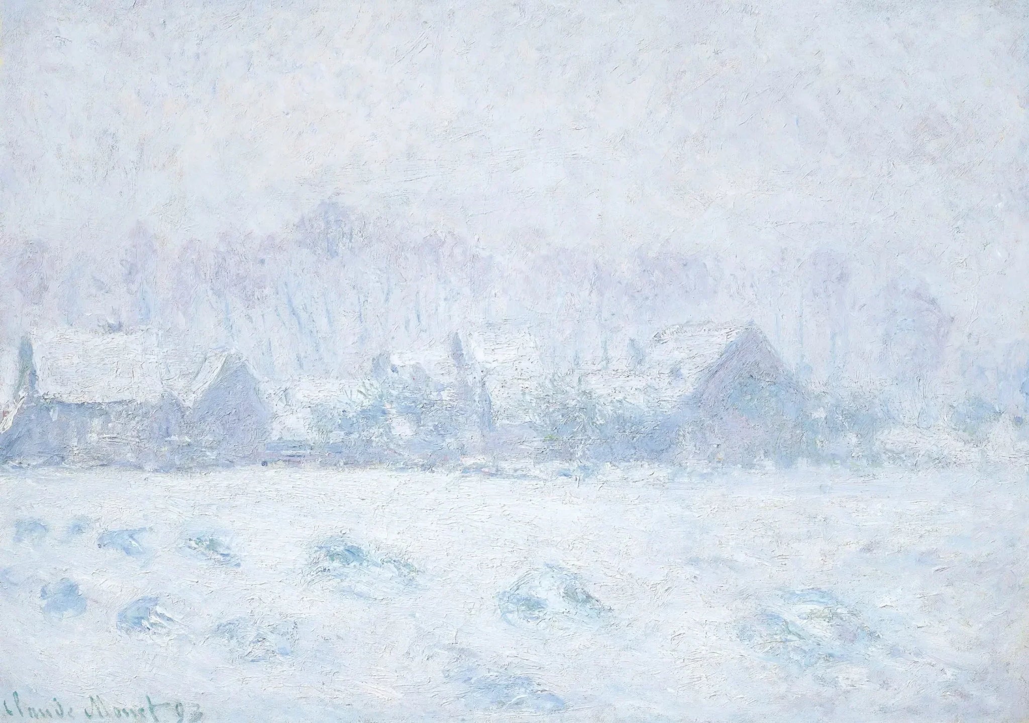Effet de neige à Giverny de Claude Monet, 1893 – collection particulière, Wildenstein 1331