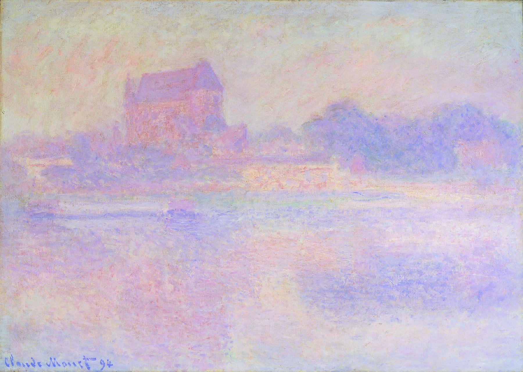 L’Église de Vernon, brouillard de Claude Monet, 1894 – Shelburne Museum 1972-69.4, Wildenstein 1390