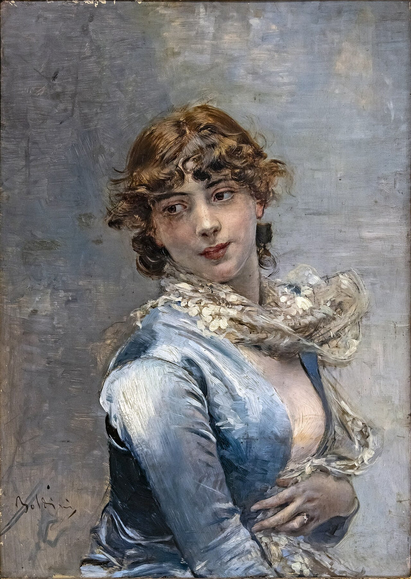Elegantes Kleid in Blau - Giovanni Boldini