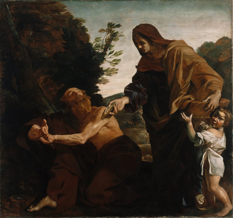 Elie empfängt Brot von der Witwe von Sarepta - Giovanni Lanfranco