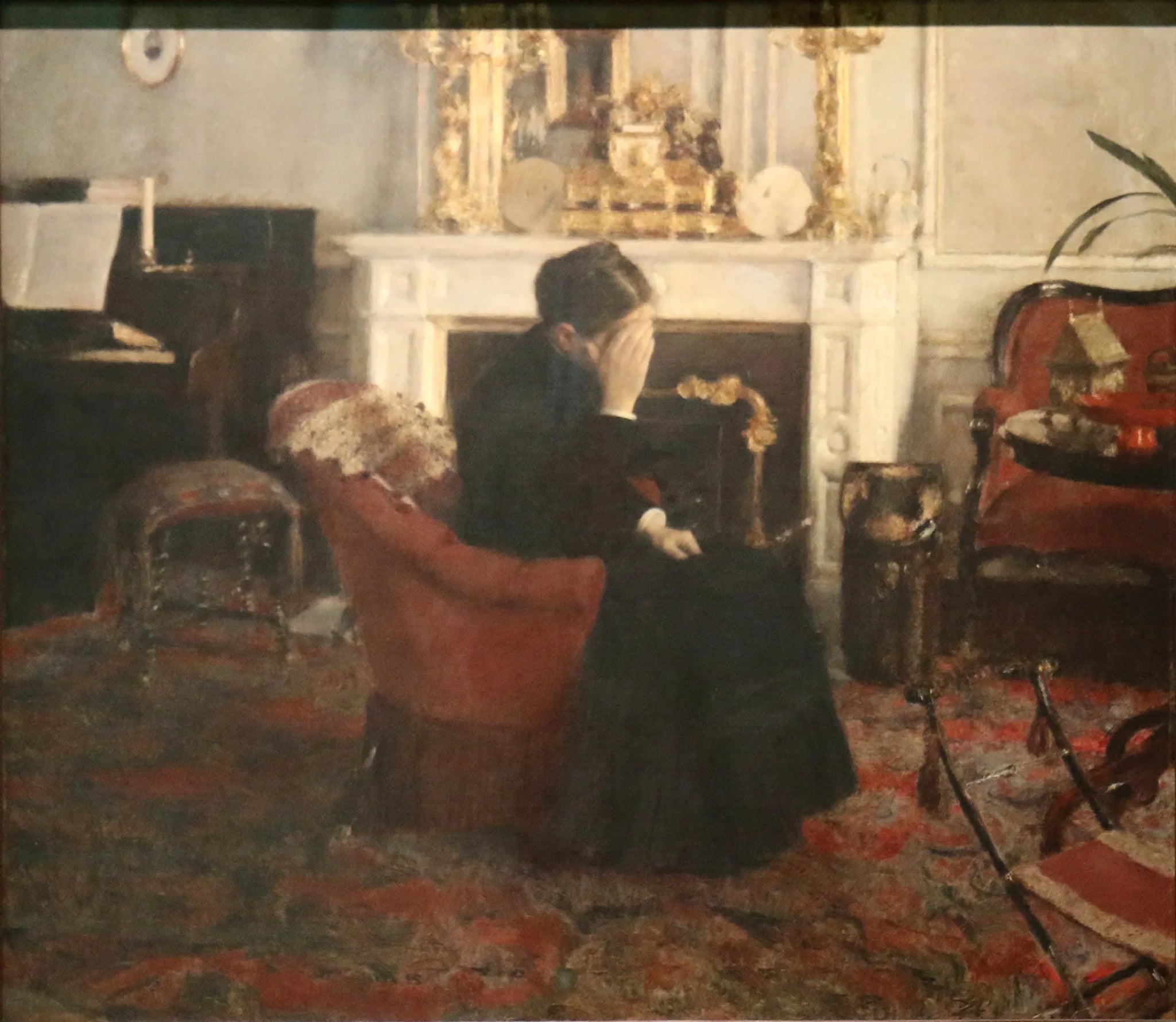 en écoutant Schumann - Fernand Khnopff image 1 copie peinte à la main à l’huile