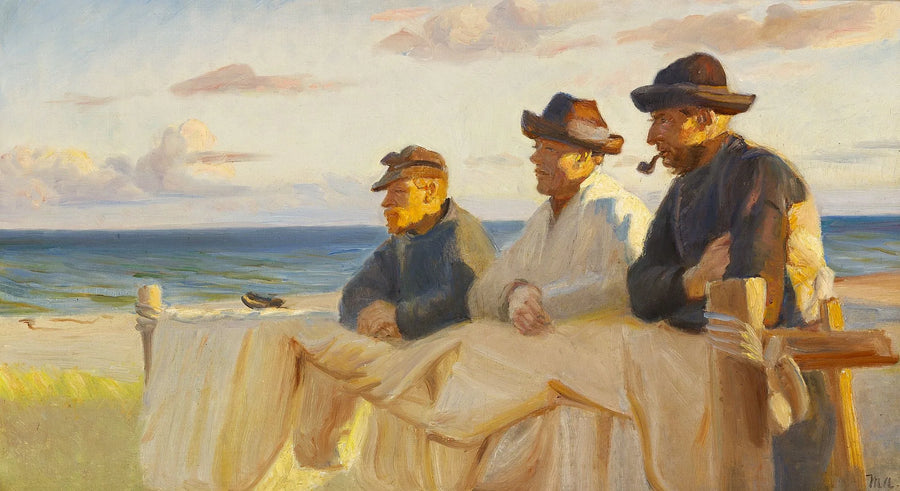 Am Ende des Tages genießen drei Fischer die letzten Sonnenstrahlen. – Michael Peter Angler