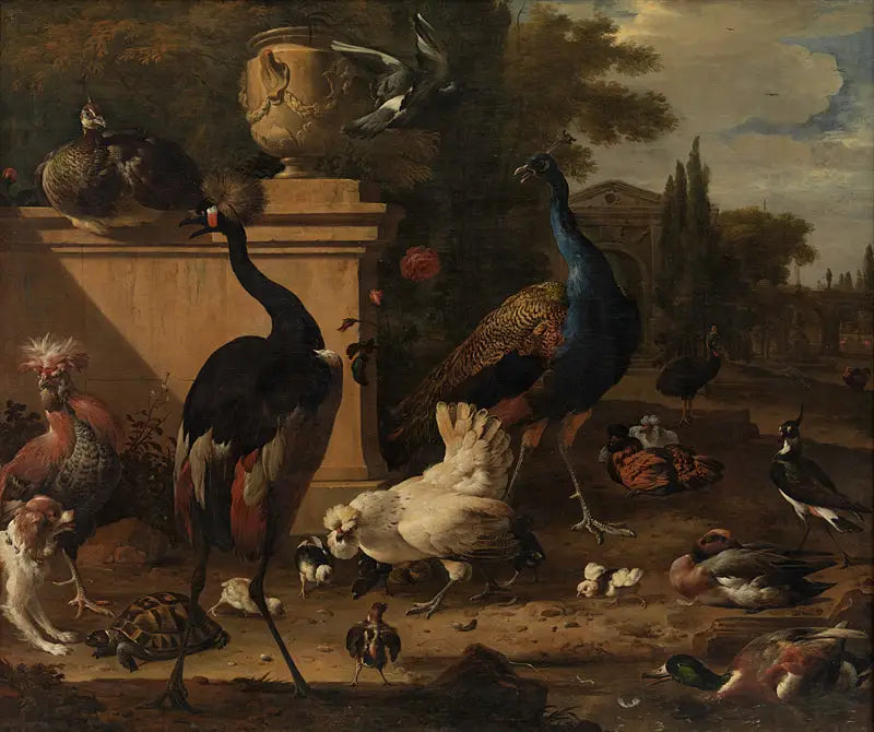 Hühnerstall in einem Herrenhaus - Melchior de Hondecoeter