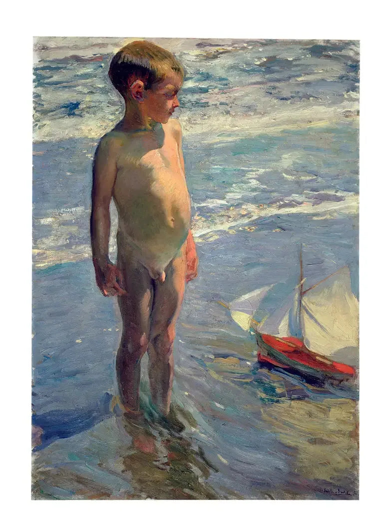 Kind mit Boot - Joaquín Sorolla