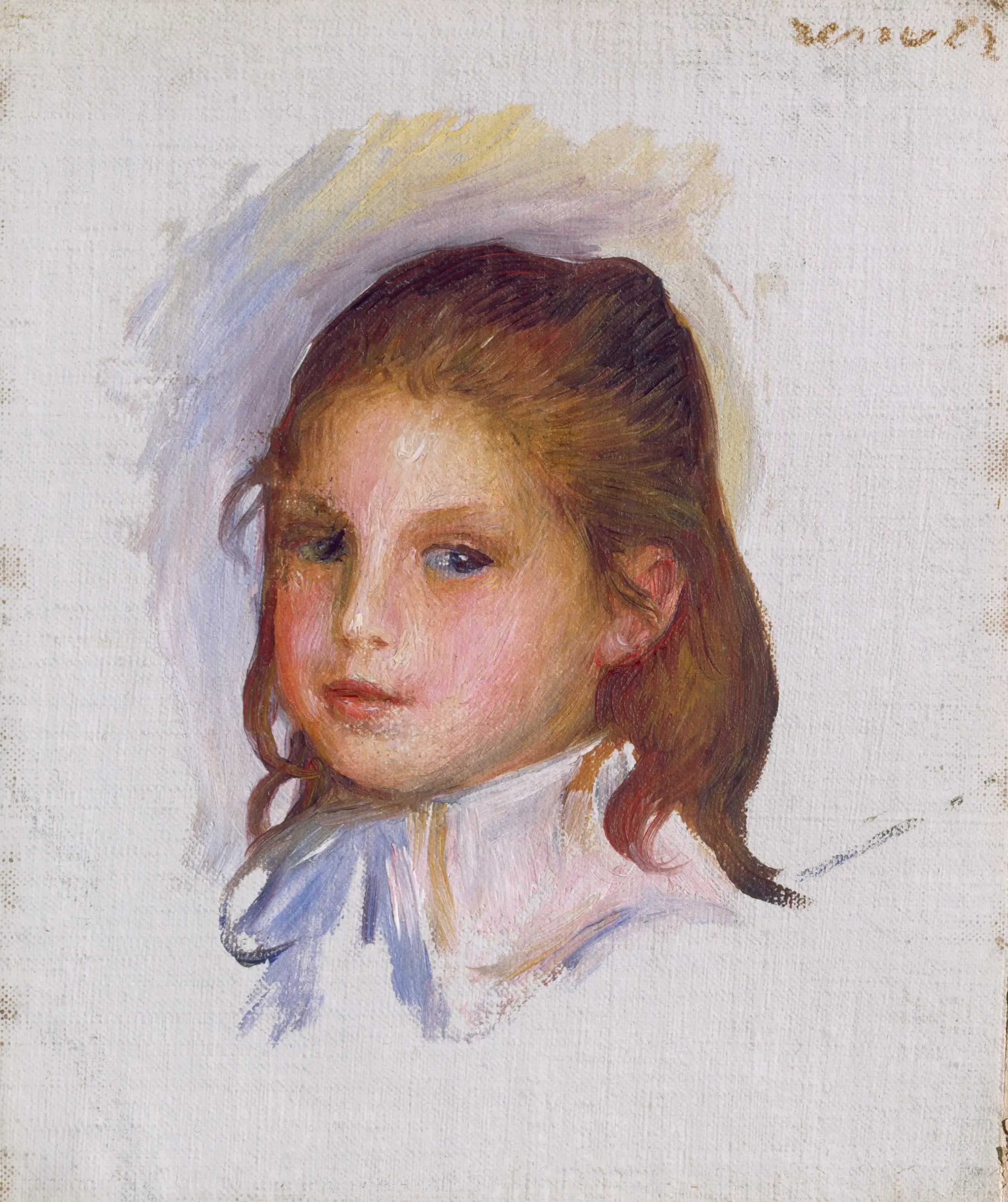 Enfant aux cheveux bruns - Pierre-Auguste Renoir image 1 copie peinte à la main à l’huile