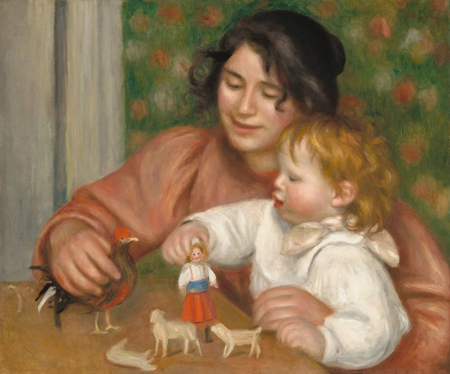 Kind mit Spielzeug - Gabrielle und der Sohn des Künstlers, Jean - Pierre-Auguste Renoir