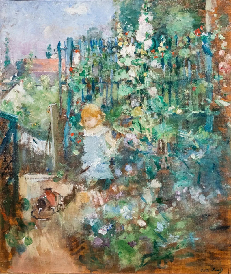 Kind in den Stockrosen - Berthe Morisot