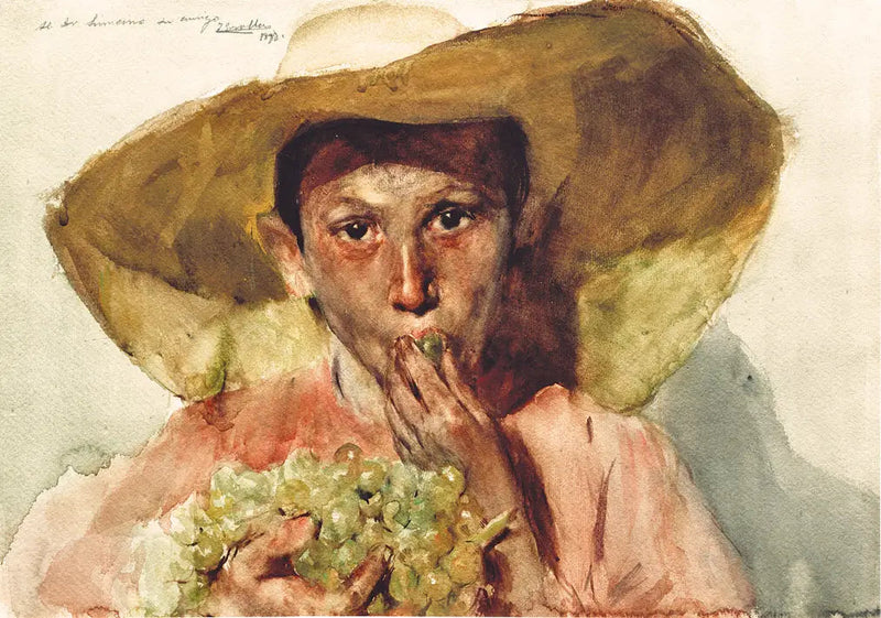 Kind, das Trauben isst - Joaquín Sorolla