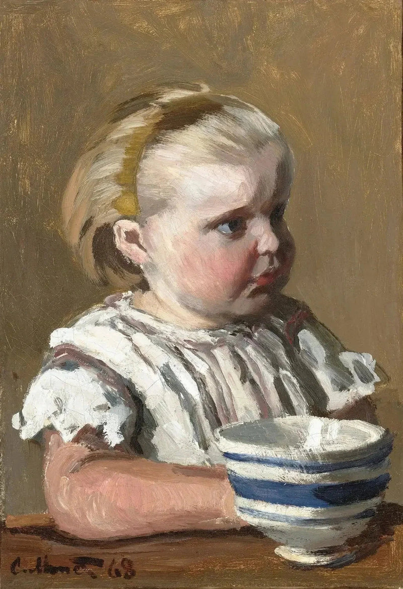 Das Kind mit der Tasse, Porträt von Jean Monet W131 - Claude Monet