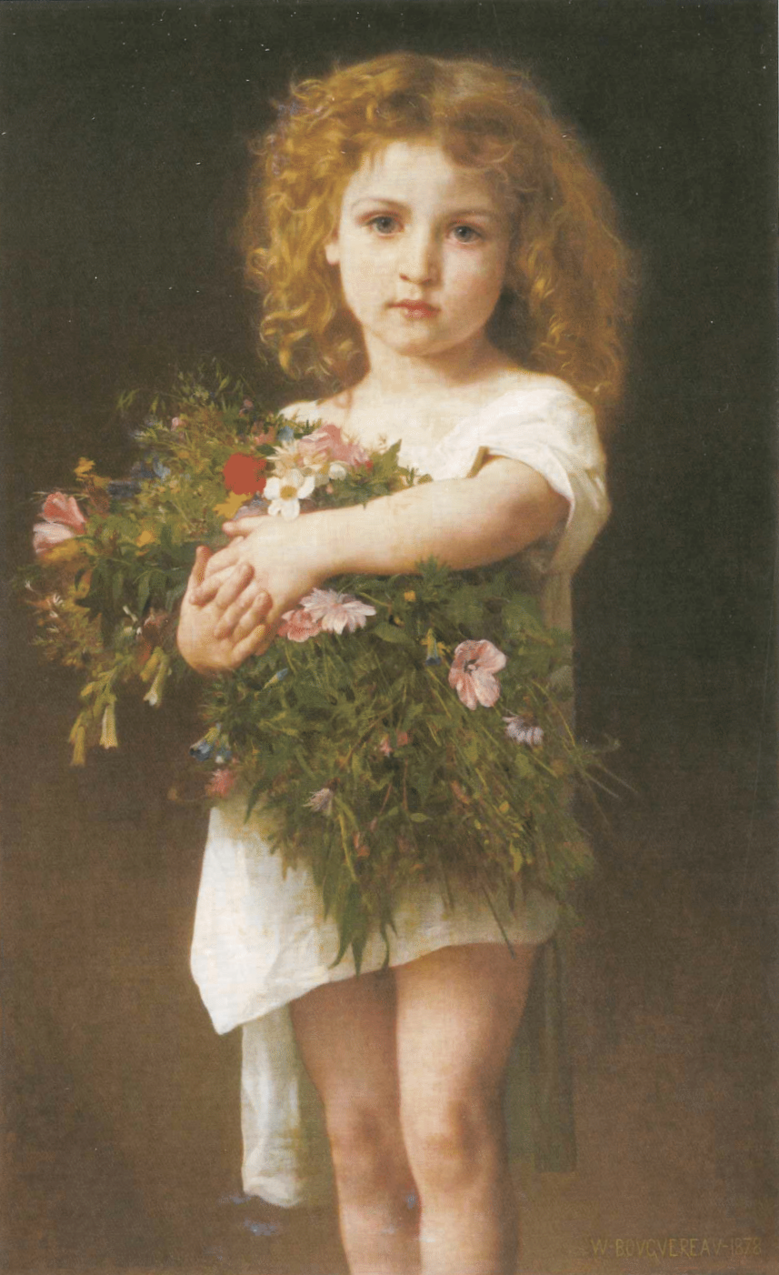 Enfant tenant des fleurs - Bouguereau