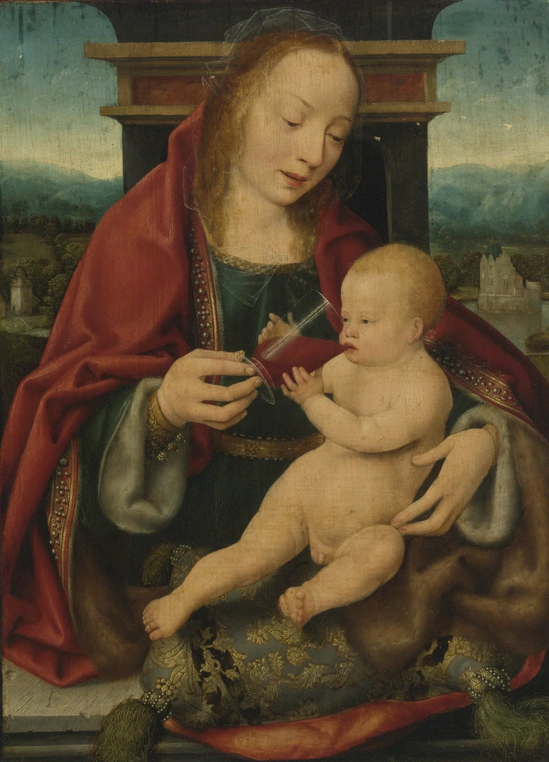 Junges Mädchen und Weintrinker - Joos van Cleve