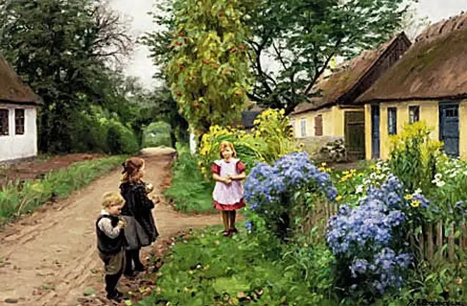 Kinder am Kirkestien. Jyllinge. - H. A. Brendekilde