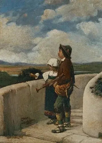 Kinder mit Dudelsack - Gerolamo Induno