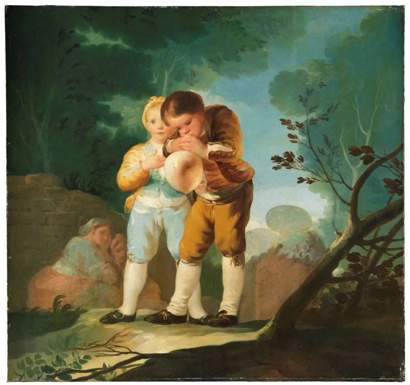 Kinder, die eine Blase aufblasen - Francisco de Goya