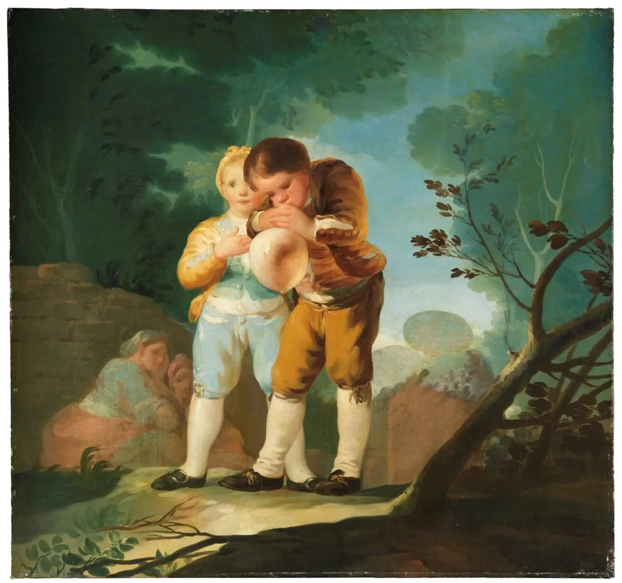 Kinder, die eine Blase aufblasen - Francisco de Goya