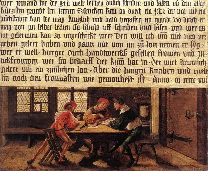 Schultafel eines Schulmeisters (Seite mit den Erwachsenen) - Hans Holbein der Jüngere