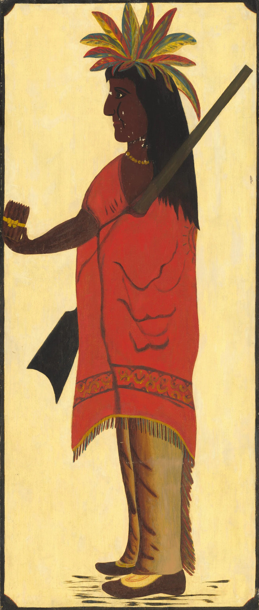 Enseigne d'un magasin de tabac indien [avers, indien tourné vers la gauche] - American 19th Century