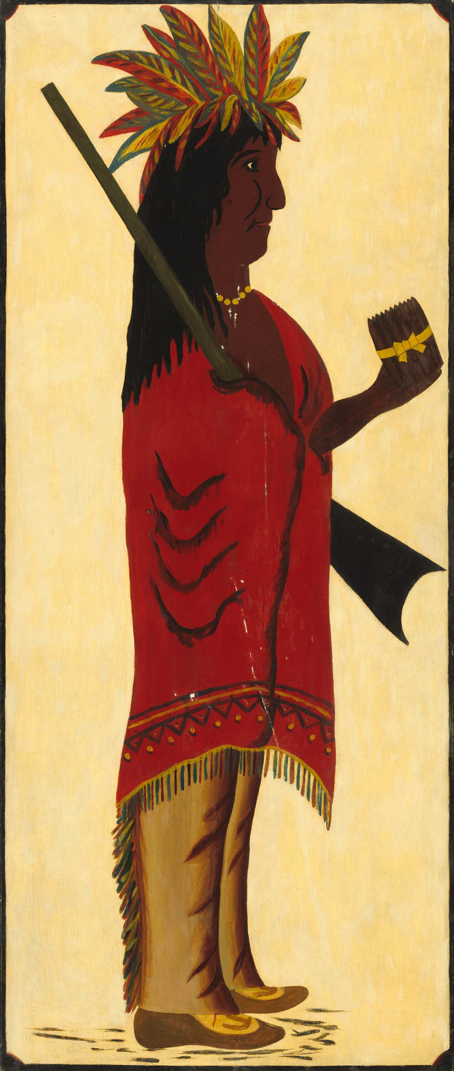 Enseigne d'un magasin de tabac indien [revers, indien face à droite] - American 19th Century