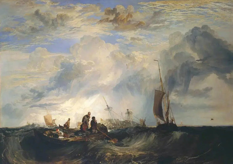 Eingang der Maas: Orangenhändler auf der Bar, zerfällt; Brill Kirche trägt S. E. von S., Masensluys O. von S. - J. M. W. Turner