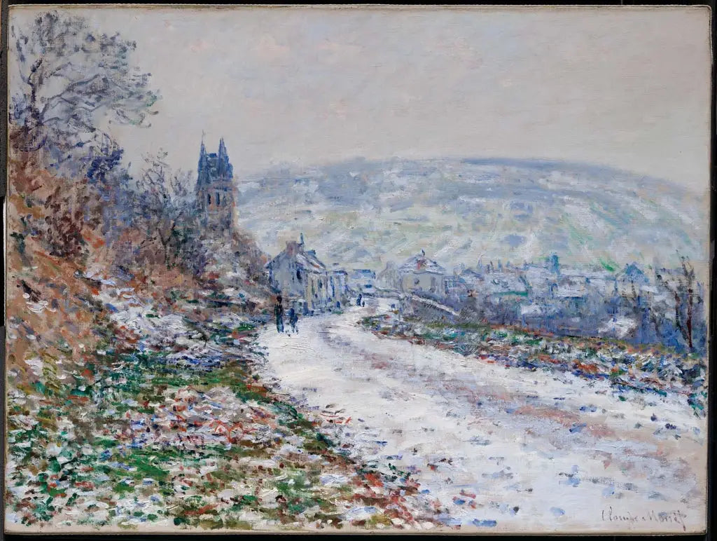 Reproduction du tableau « Entrance to the Village of Vétheuil in Winter - Claude Monet » par Alpha Reproduction en peinture à l’huile