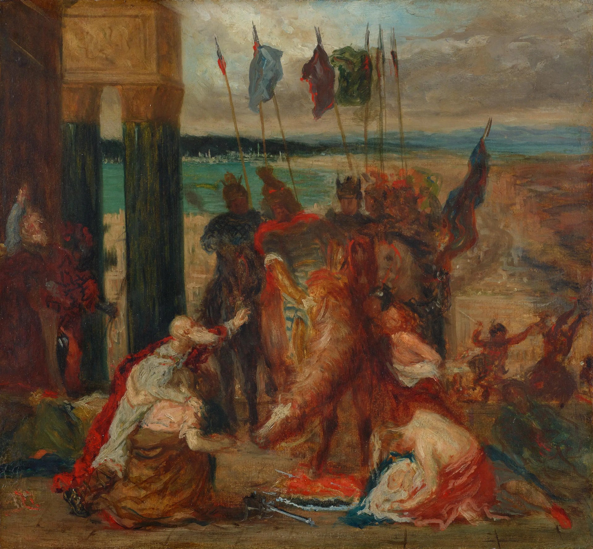 L’Entrée des croisés à Constantinople d’après Delacroix vers 1860 par Degas – reproduction peinture à l’huile sur toile