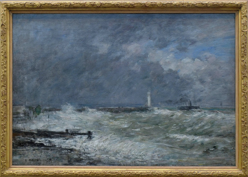 Eintritt der Docks von Le Havre bei schlechtem Wetter - Eugène Boudin