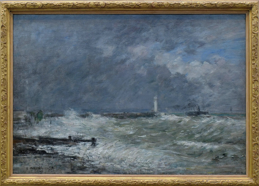 Eintritt der Docks von Le Havre bei schlechtem Wetter - Eugène Boudin