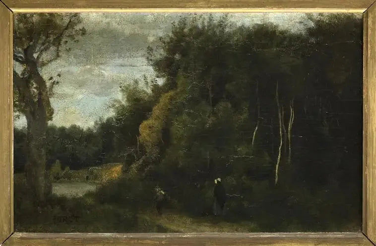 Entrée du bois à Ville-d'Avray - Jean-Baptiste Camille Corot image 1 reproduction artisanale de tableau