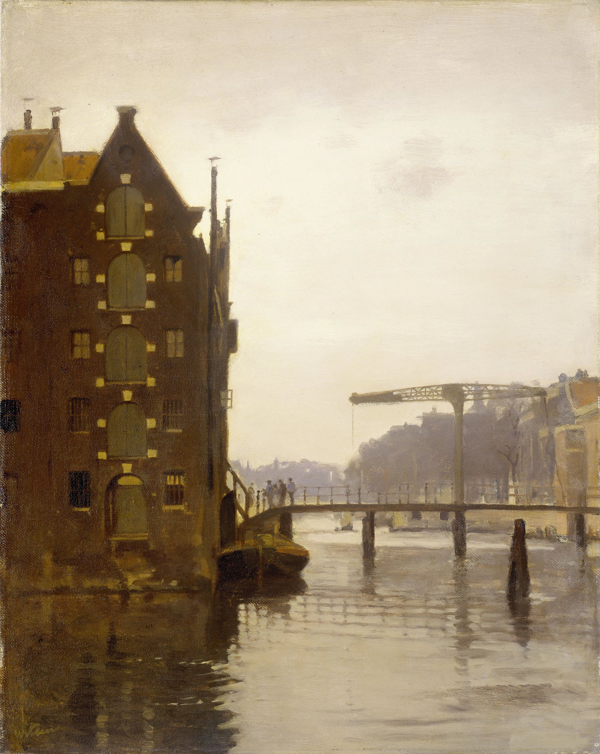 Entrepôts sur un canal d'Amsterdam à Uilenburg - Willem Witsen