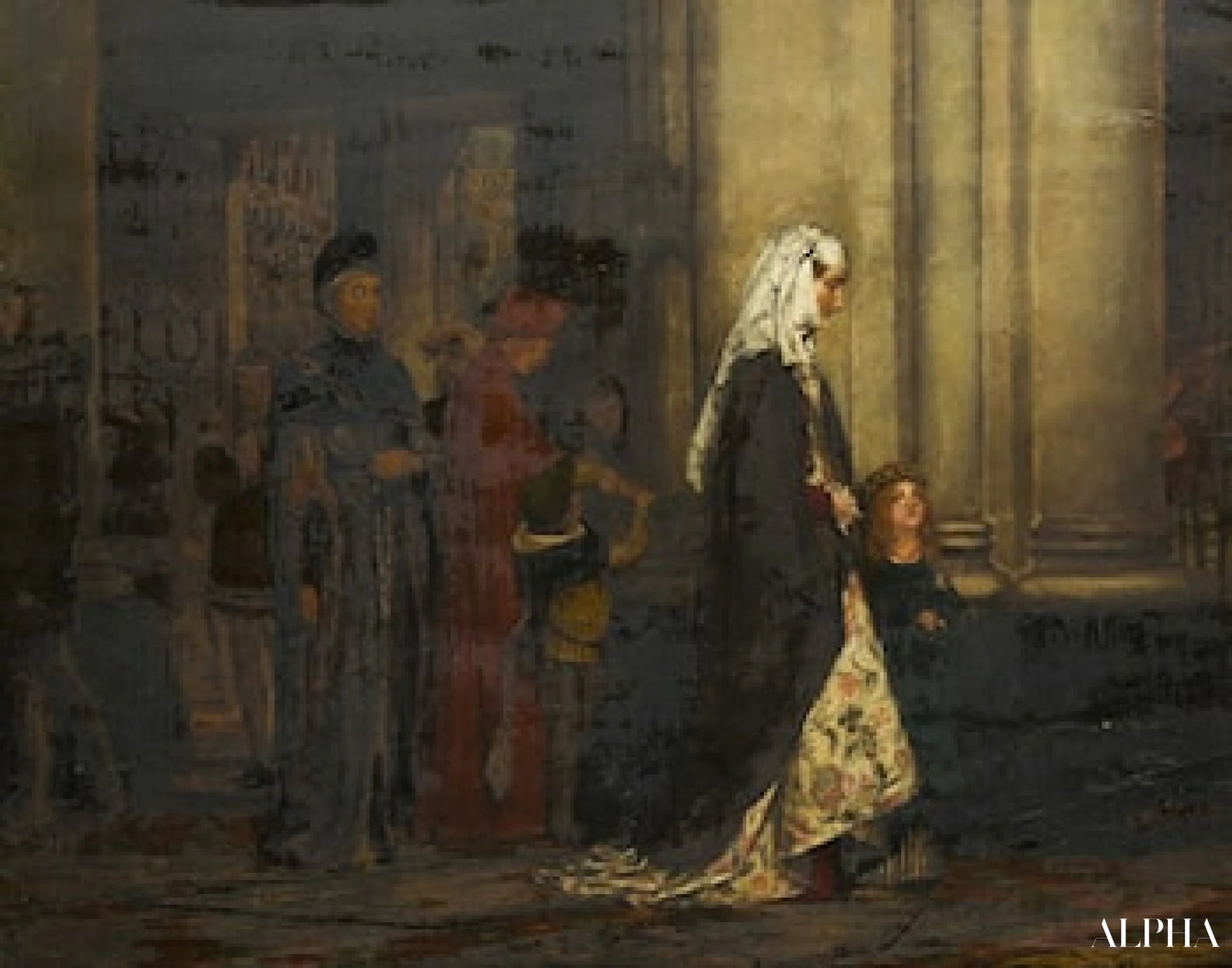Entrer dans l’Église au XIVe siècle - Lawrence Alma-Tadema Reproductions de tableaux à la peinture à l’huile