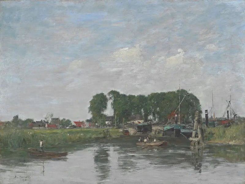 Umgebung von Dordrecht. Werft für Bootreparaturen - Eugène Boudin
