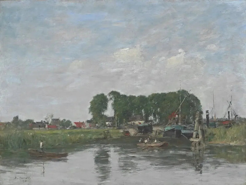 Umgebung von Dordrecht. Werft für Bootreparaturen - Eugène Boudin