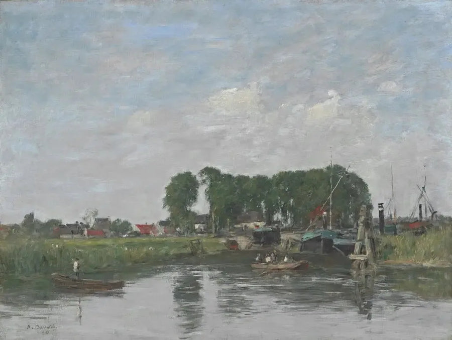 Umgebung von Dordrecht. Werft für Bootreparaturen - Eugène Boudin