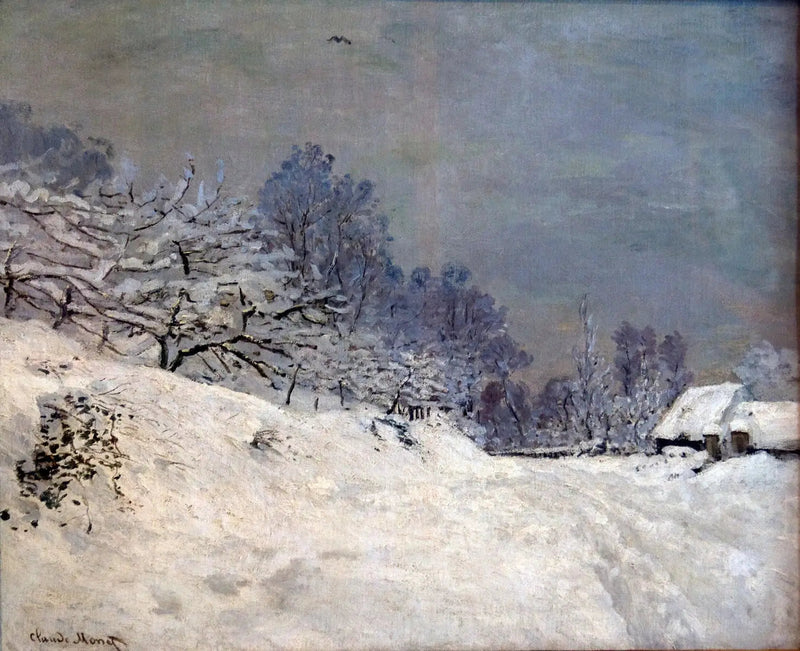 Umgebung von Honfleur, Schnee - Claude Monet
