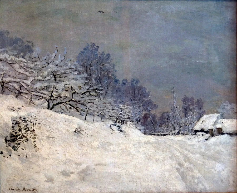 Umgebung von Honfleur, Schnee - Claude Monet