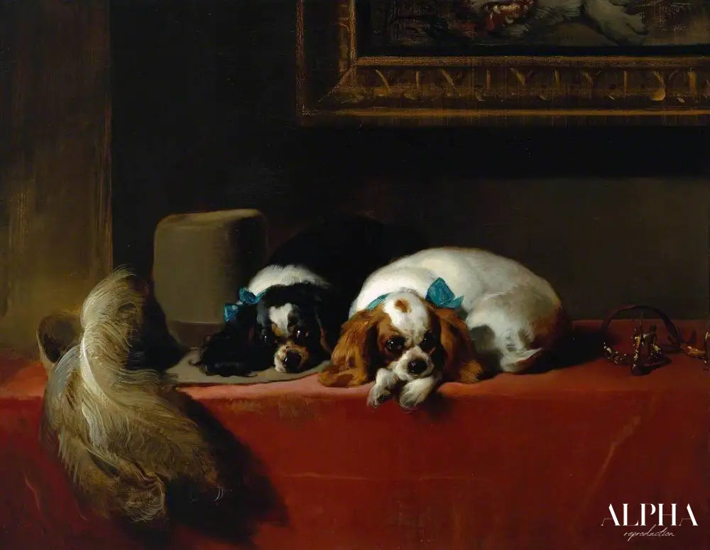 Épagneuls King Charles - Edwin Landseer - Reproductions de tableaux et peintures haut de gamme