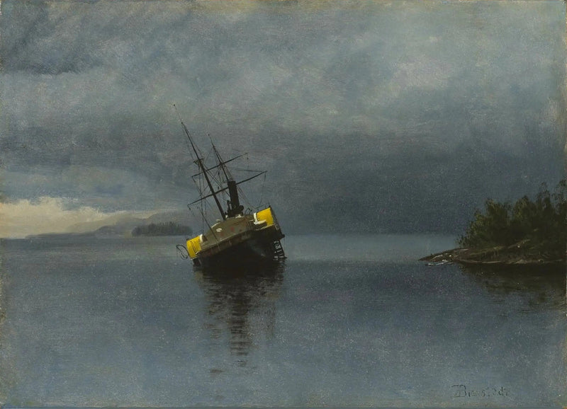 Trümmer der Ancon in der Bucht von Loring, in Alaska - Albert Bierstadt