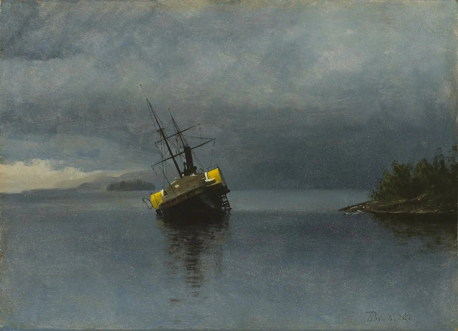Trümmer der Ancon in der Bucht von Loring, in Alaska - Albert Bierstadt