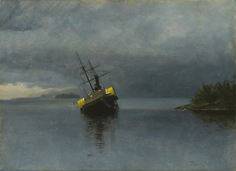Trümmer der Ancon in der Bucht von Loring, in Alaska - Albert Bierstadt