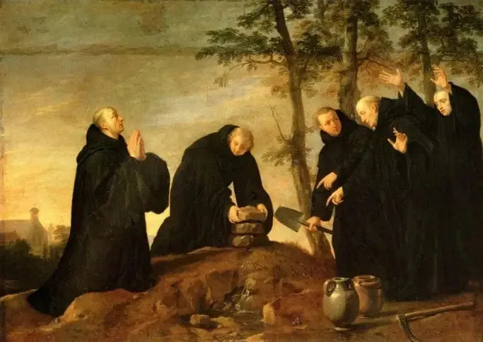 Episoden aus dem Leben des heiligen Benedikt: Der wundersame Brunnen - Philippe de Champaigne