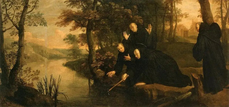 Episoden aus dem Leben des heiligen Benedikt: Die Axt, die an seinen Griff gebunden ist - Philippe de Champaigne